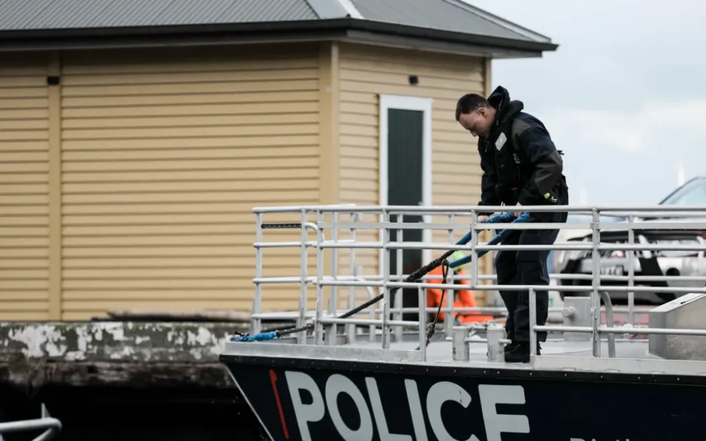 Cop on boat