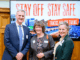 L-R KiwiRail Chief Executive Peter Reidy, Greater Wellington Deputy Chair Adrienne Staples, Metlink Group Manager Samantha Gain.