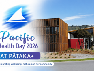 Graphic promoting Pacific Health Day 2026 at Pātaka in Porirua, featuring the Pātaka building alongside event branding and the tagline “Celebrating wellbeing, culture and our community”.