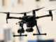 A Police drone hovers in the air during an operation in Porirua.