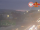 Traffic queues on State Highway 1 near Porirua, with a road closed crash warning graphic shown on the image.