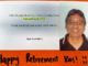 Retirement notice for Kas Govind, with his photo and a message thanking the Cannons Creek community after 26 years of service.