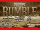 Promotional poster for Razor Promotions' Rumble Fight Night, featuring Muay Thai and boxing. The poster shows a large metallic "RUMBLE" title set against an arena backdrop, with logos for Kiwi-Pro Kiwi Boxing, the New Zealand Muaythai Federation, Coventry Cars, and Te Rauparaha Arena. The event date, 06/06/26, is displayed prominently.