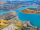 Aerial view of Te Awarua o Porirua Harbour, showing Porirua, Paremata and surrounding hills.
