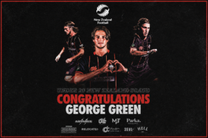 Western Suburbs footballer George Green pictured in a club graphic celebrating his selection for the New Zealand Under-20 squad.