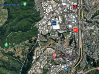 Map showing the route of the Kenepuru–Whittakers electricity feeder upgrade through Kenepuru and central Porirua.