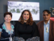 Porirua Mayor Anita Baker with author Pania Tahau-Hodges and Dr Te Taku Parai at Pātaka Art + Museum.